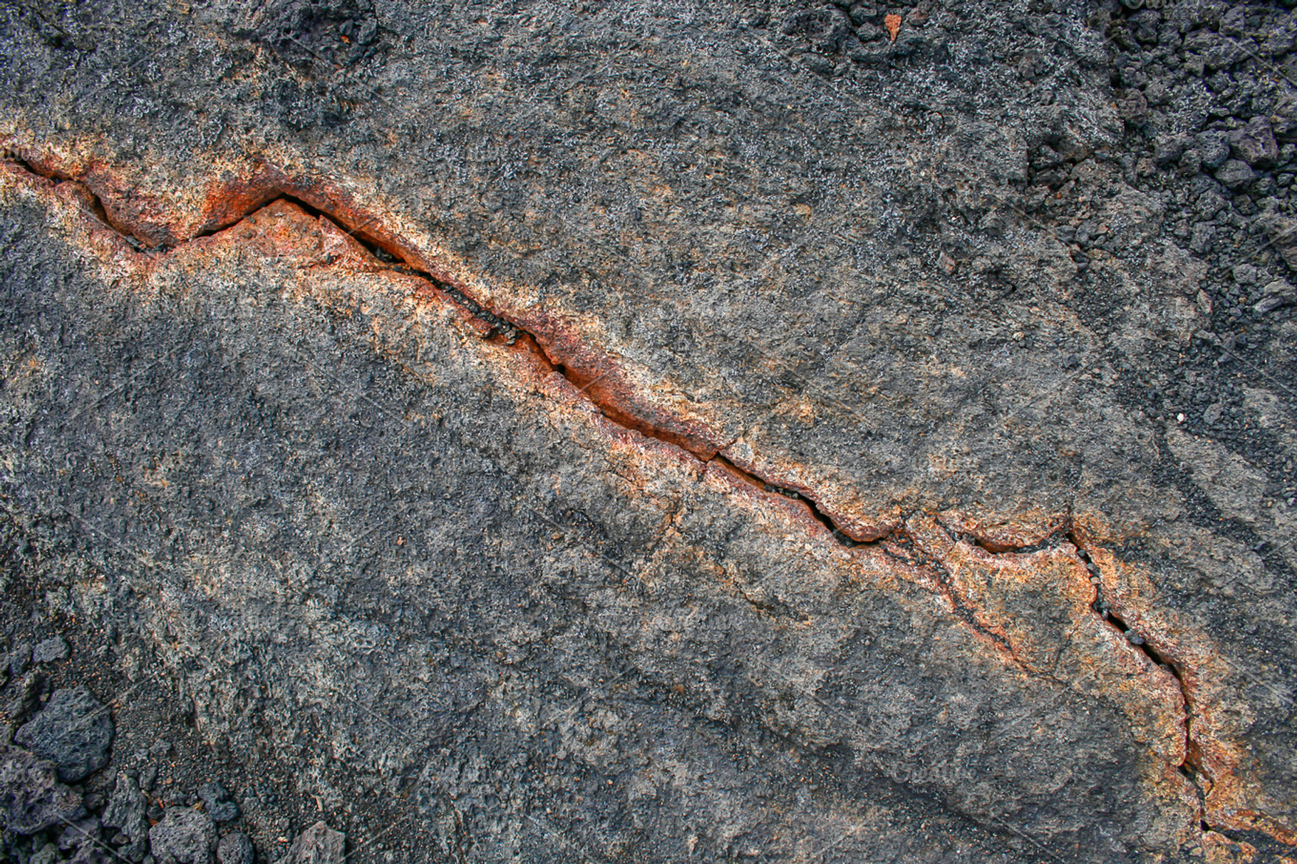 Red Fissure In Lava