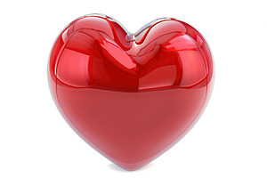 Illustration of red heart on white background, a Photo by AlyaAnd