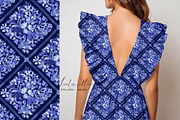Blue Floral Portugal Mosaic Pattern, a Pattern Graphic by SirenaArt (Thumbnail 12 of 14)