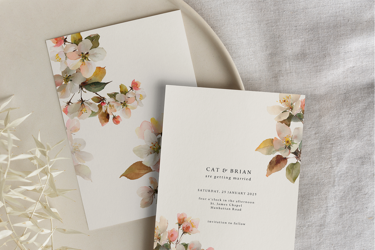 Watercolor Apple Blossom Bouquet, a Decorative Illustration by ThaismotaCreativeCo (Photo 5 of 11)