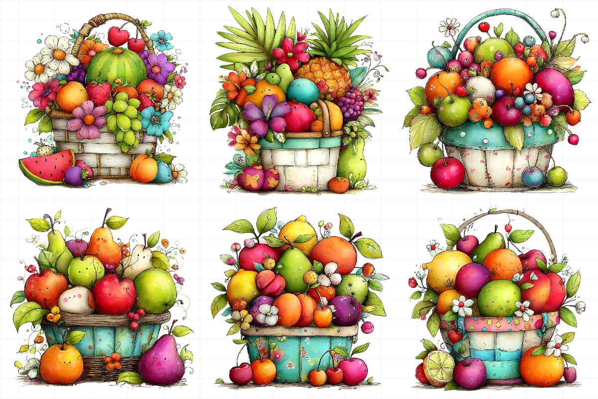 Summer Fruit Basket Clipart, an Illustration by Daily.Designs (Photo 6 of 8)