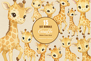 15 Bundle Watercolor Giraffe Yellow, an Animal Illustration by Morspective (Thumbnail 1 of 8)