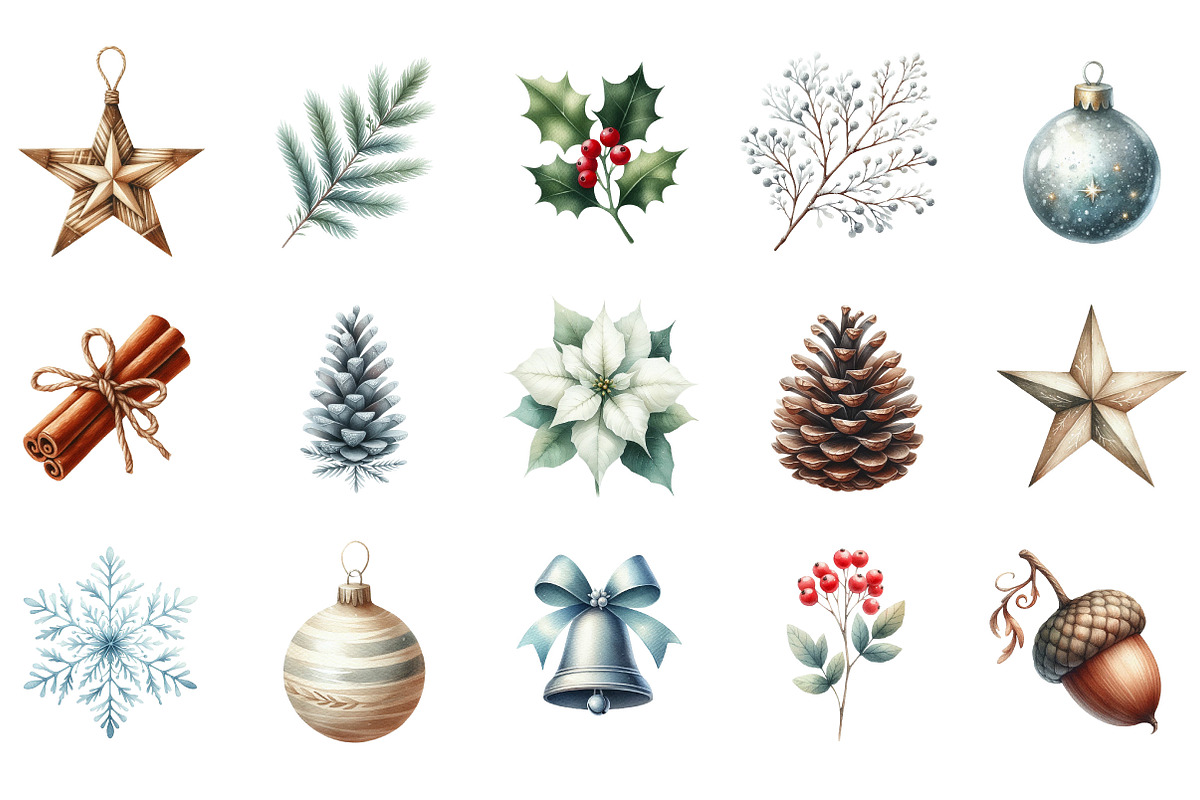 Minimal Winter Holiday Elements, an Illustration by Designking (Photo 2 of 5)