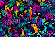 20 Seamless Neon Jungle Patterns, a Pattern Graphic by Nordic Design (Thumbnail 9 of 9)