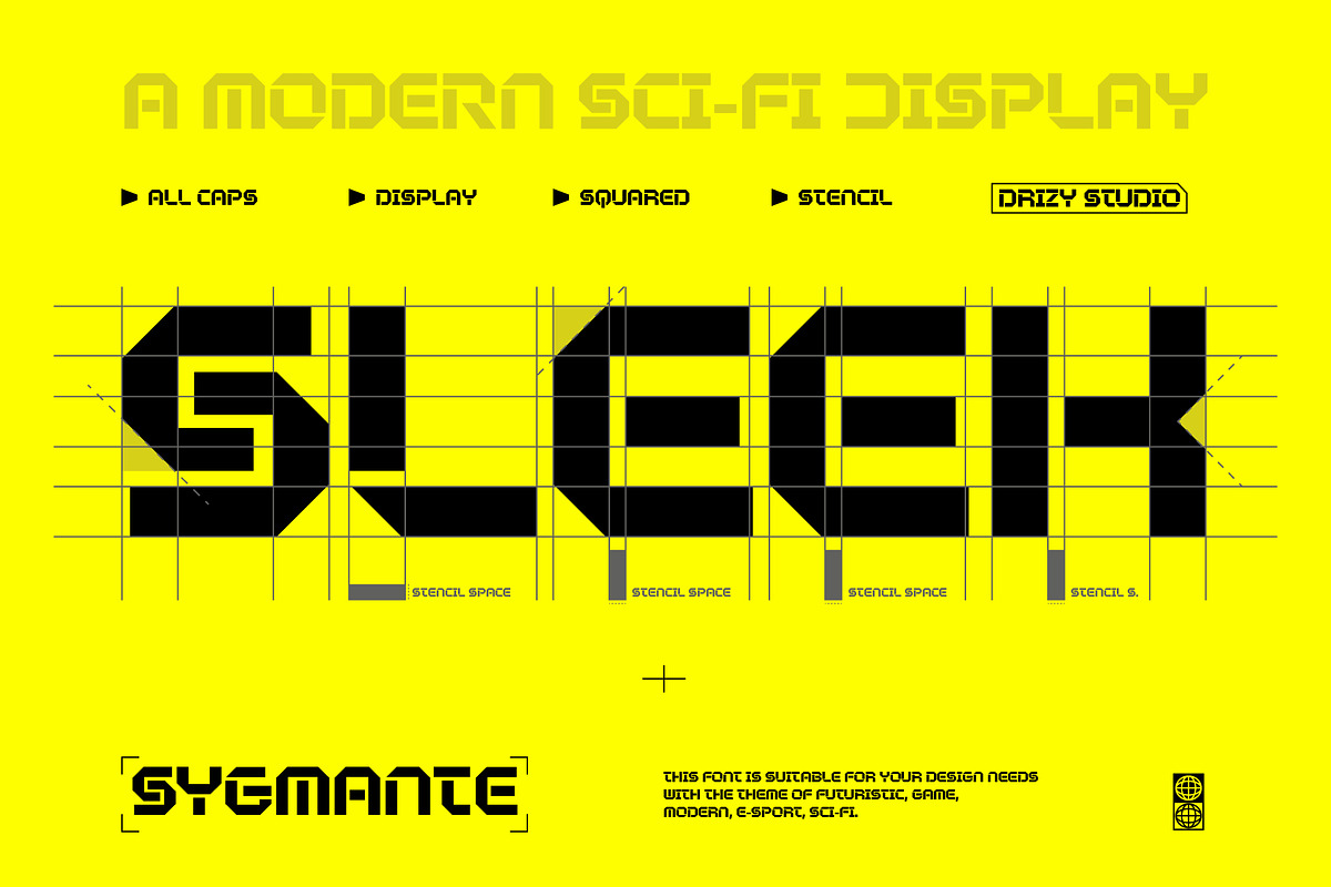 Sygmante – Modern Sci-Fi Display, a Sans Serif Font by Drizy (Photo 3 of 10)