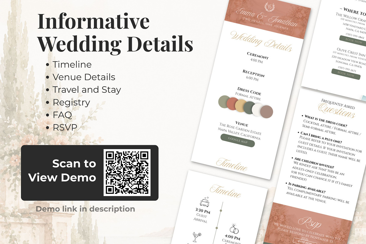 Green and Terracotta Wedding Website, a Landing Page Template by Everyday Perfection (Photo 3 of 12)
