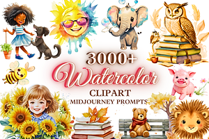 3000 Watercolor Clipart AI Prompts