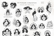 Feminine Woman Self-Care 200+ Items, a Healthcare Illustration by anvinoart (Thumbnail 5 of 9)