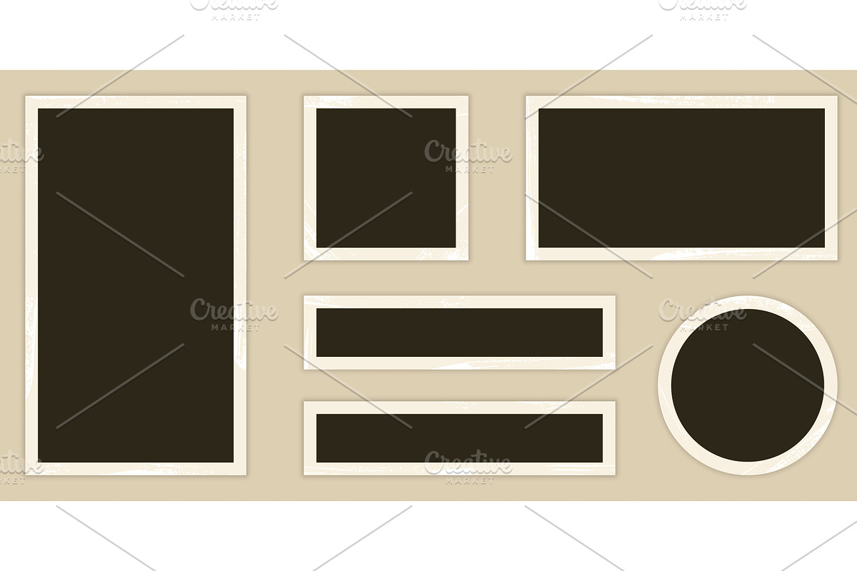 Blank Vintage Photo Frame Set, a Texture Illustration by Vector Creator