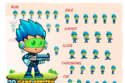 SpaceBoy 1000 2D Game Character Spri, an Illustration by DionArtworks (Thumbnail 2 of 3)