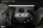 240 Black Abstract 3D Shapes, an Object Graphic by Cursedesign (Thumbnail 5 of 6)