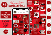 Red Instagram Puzzle Post Template, a Social Media Template by LushBury (Thumbnail 1 of 5)