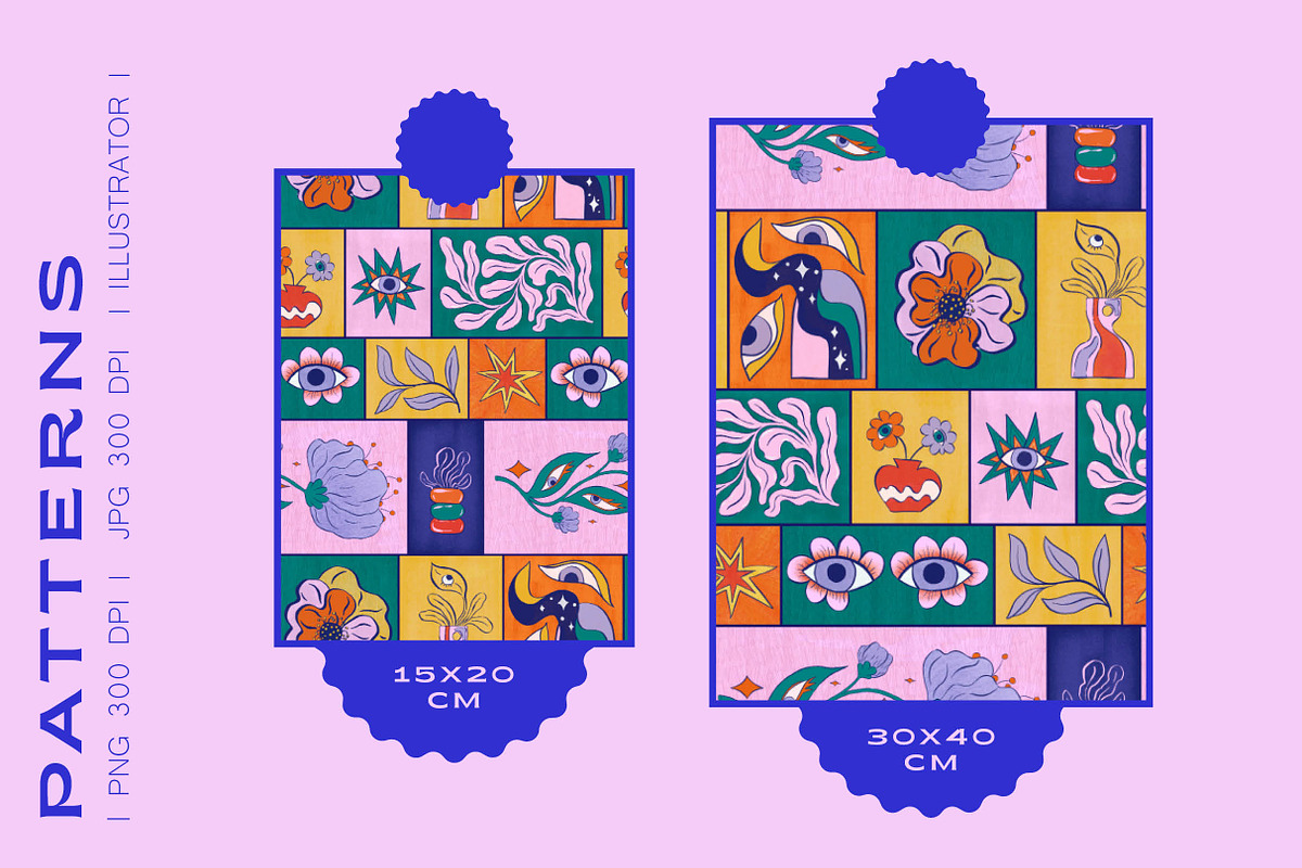 Retro blocks surface pattern, a Pattern Graphic by Kusik Illustration (Photo 9 of 9)