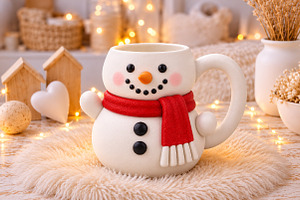Christmas Snowman Mug STL, an Environmental 3D Model by Layerology