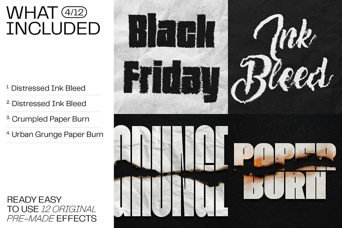 12 Text Effect Templates, a Layer Style Add-On by iDoodle Studio (Photo 2 of 6)