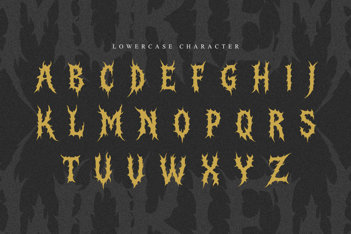 Mortem - Death Metal Font, a Symbol Font by Masyafi Studio (Photo 7 of 9)