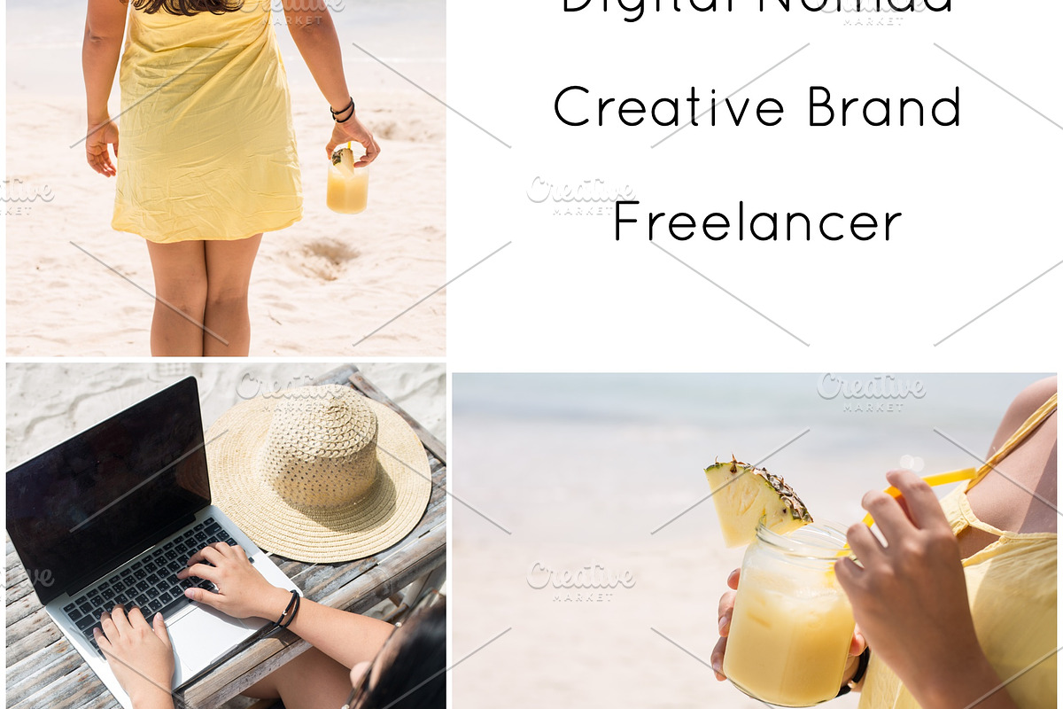 Work from WHEREVER [yellow], a Person Photo by Beach Babe Stock (Photo 6 of 6)