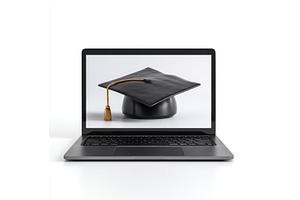 A laptop screen showing a graduation, a School & Education Photo by ZinetroN