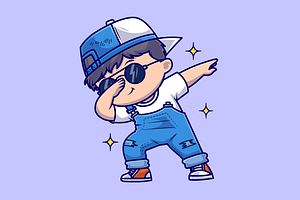 Cute Cool Boy Dabbing Pose Cartoon, a Person Illustration by Catalyst Labs