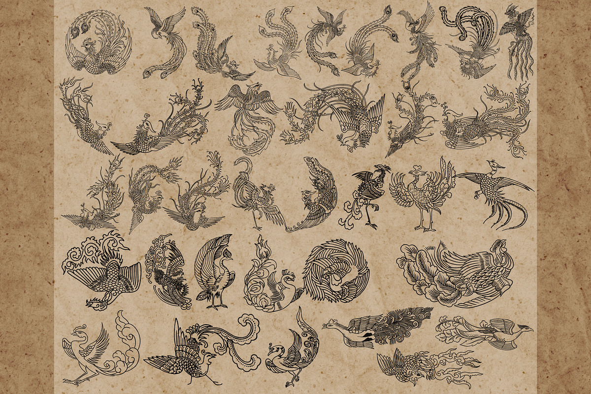 Phoenix stamps for Procreate, a Brush Add-On by TheWhiteCatLab (Photo 2 of 6)