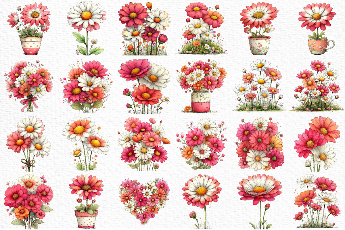 Spring Daisy Flower Clipart Png, an Illustration by Craft Nest (Photo 6 of 11)