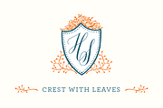Hand Drawn Crest with Leaves, an Illustration by Bianca Mascorro Art (Thumbnail 1 of 4)