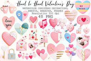 Watercolor Heart to Heart Valentine', an Illustration by Sublimation Artist