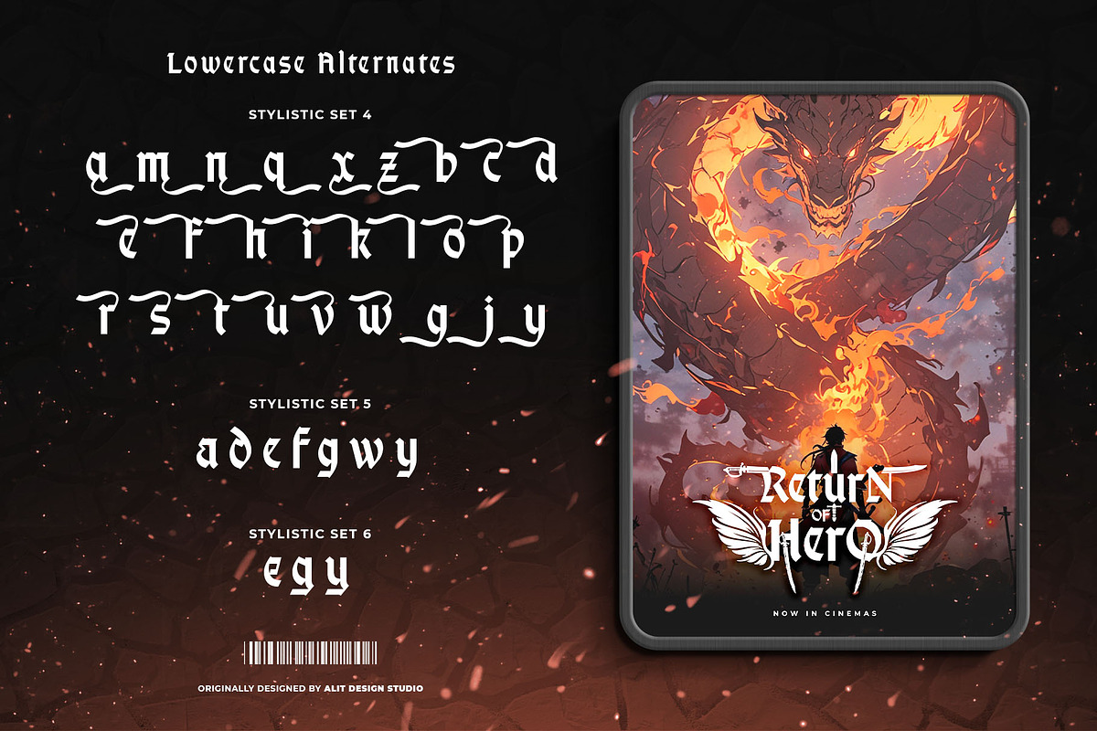 Burst Hydra Font, a Blackletter Font by alit design (Photo 13 of 17)