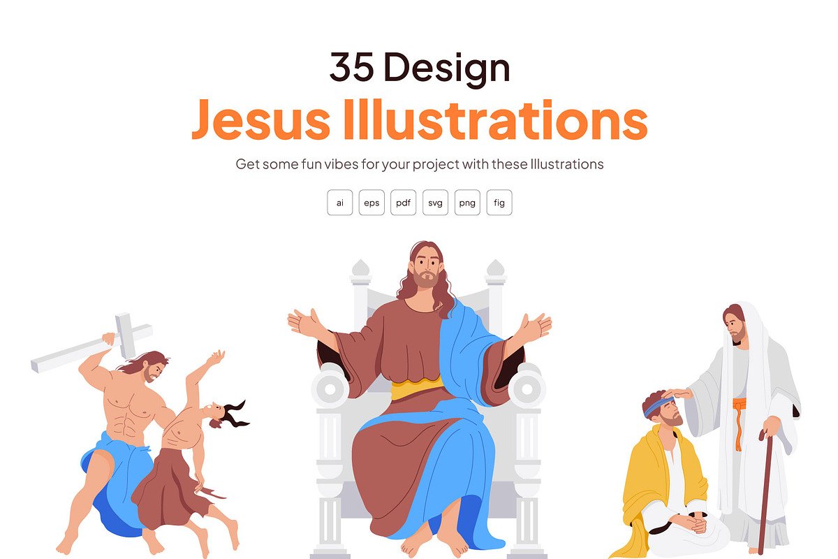 Jesus Illustration Art Set, a Person Illustration by Vectors Market (Photo 1 of 8)