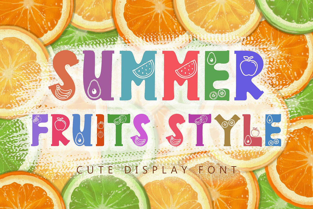 Summer Fruits Style, a Font by Yoga Letter (Photo 1 of 7)