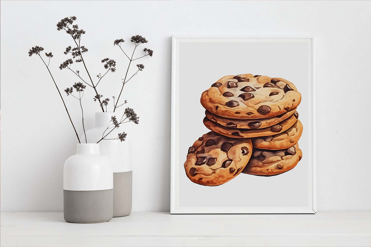 Chocolate Chip Cookie Clipart Bundle, an Illustration by Moon Studio (Photo 4 of 5)