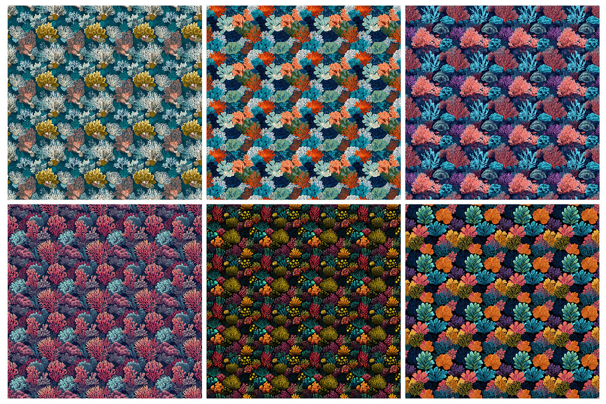 Coral Reef Ocean Patterns, a Texture Illustration by DreamPrint404 (Photo 2 of 4)