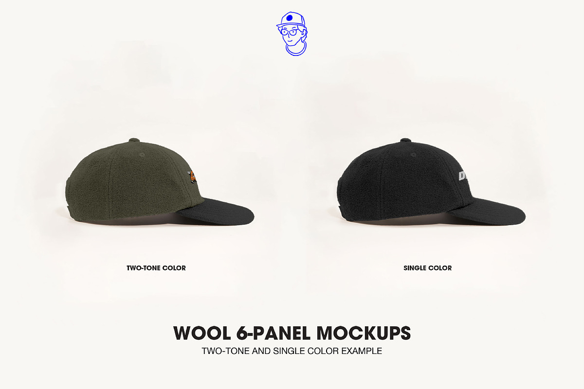 Wool 6-Panel Hat Cap Mockup, a Hat Mockup by DRGSTUDIO (Photo 7 of 8)