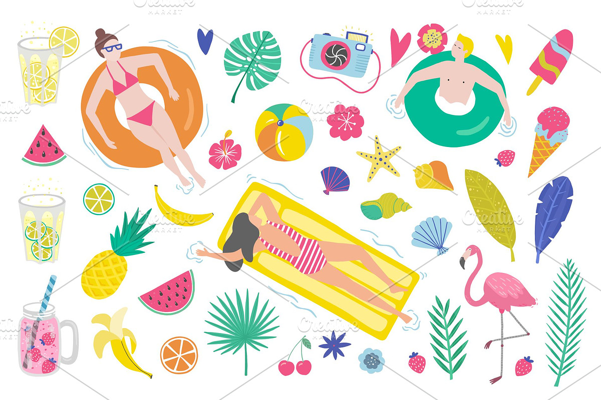 Vector summer set, an Animal Illustration by Kattarina Po (Photo 2 of 5)