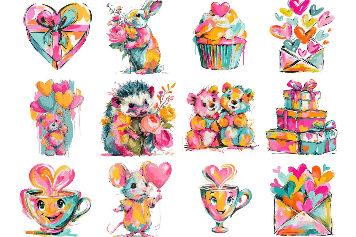 Whimsical Valentine Day Clipart, an Illustration by Designking (Photo 3 of 5)
