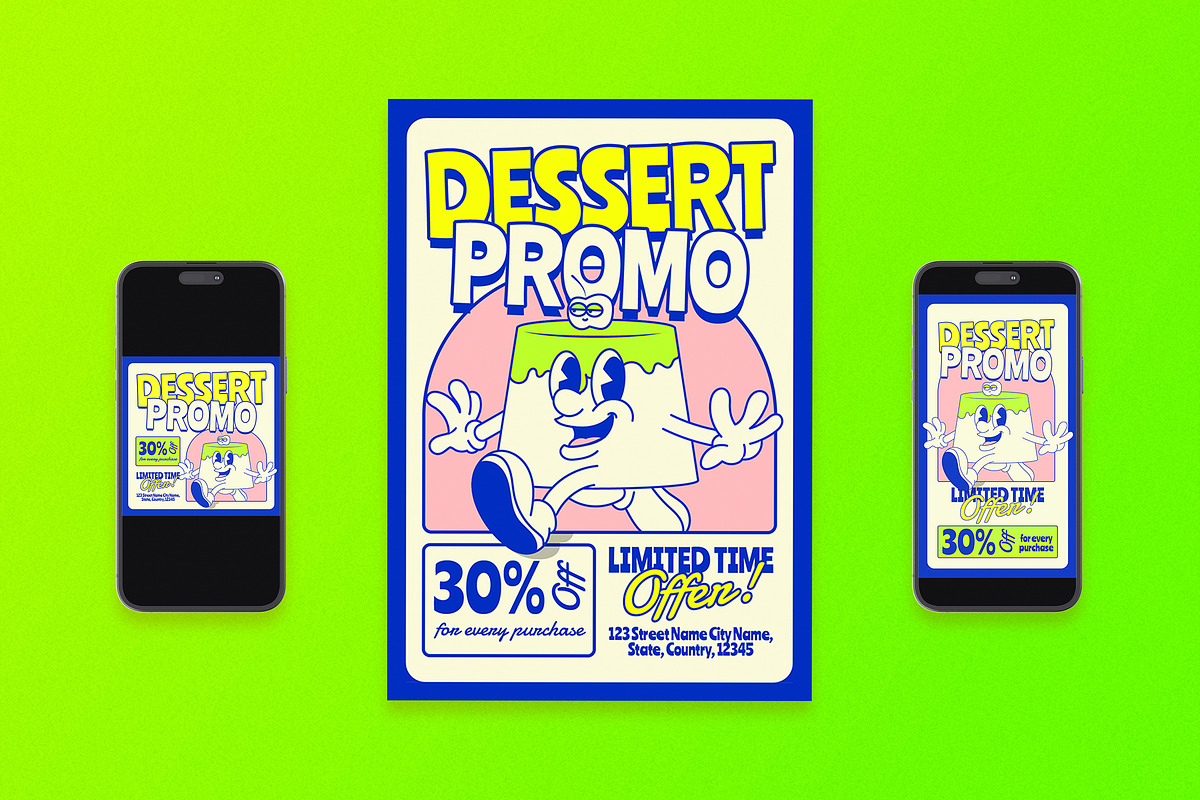 Dessert Promo Flyer Set, a Flyer Template by Aiyari Graphic (Photo 1 of 3)