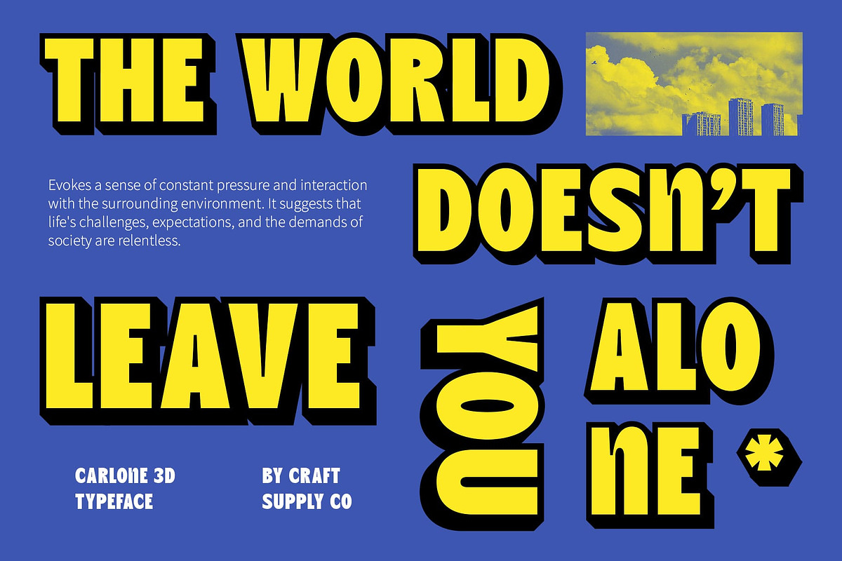 Carlone 3D, a Sans Serif Font by Craft Supply Co. (Photo 6 of 8)