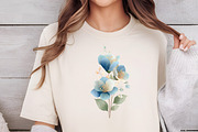 Watercolor Blue Flowers Clipart, an Illustration by DreamCafeArt (Thumbnail 5 of 6)