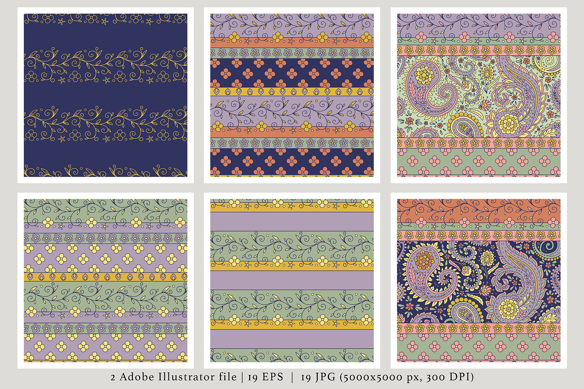 Boho Paisley Patterns & Motifs, a Pattern Graphic by Rose Design (Photo 4 of 13)