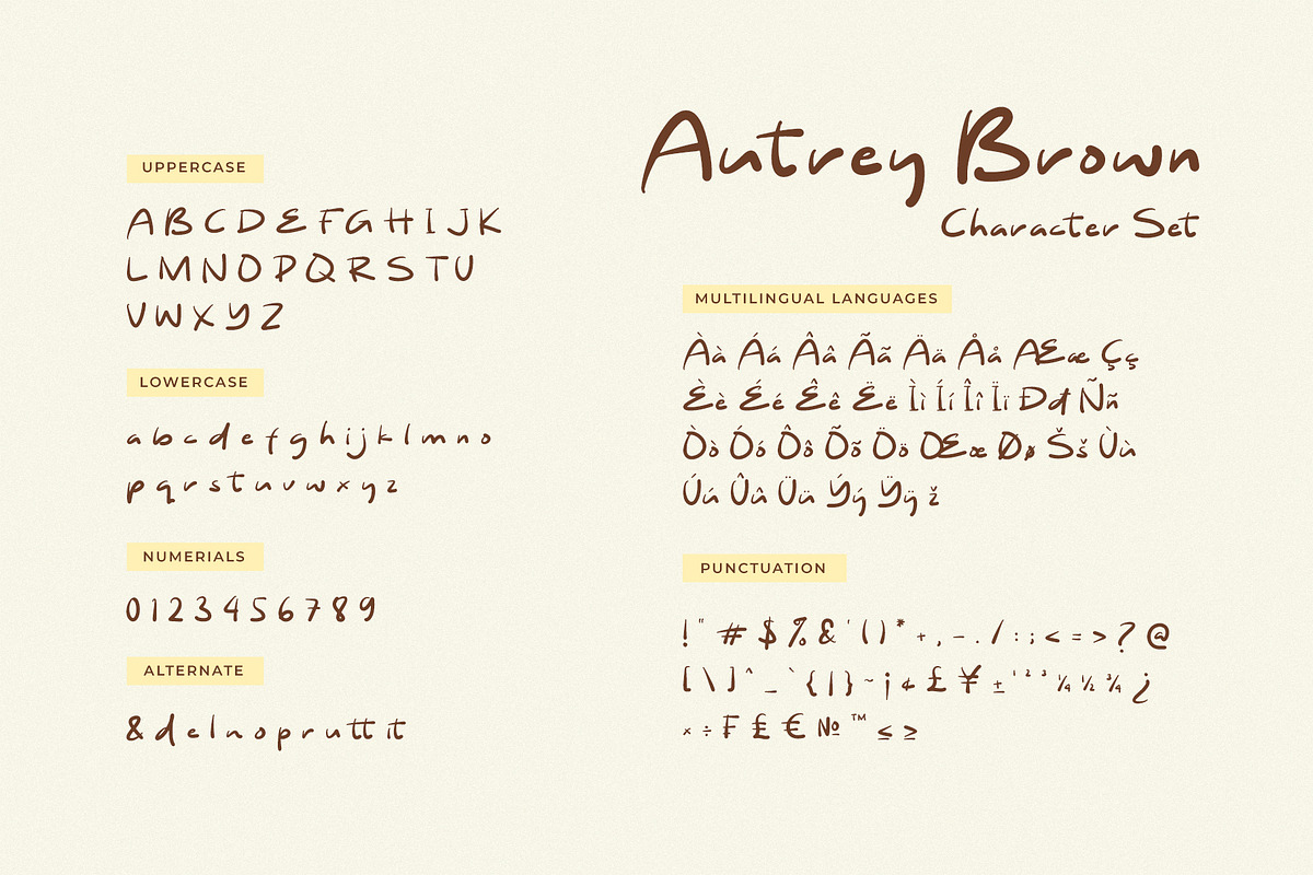 Autrey Brown Handwritten Brush Font, a Handwritten Font by Heinzel Std (Photo 8 of 11)