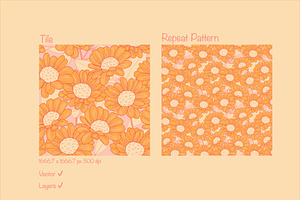 Yellow Daisies Seamless Pattern