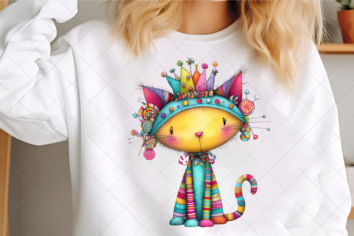 Whimsical Christmas Cat Clipart, an Illustration by SinaCreation (Photo 3 of 6)
