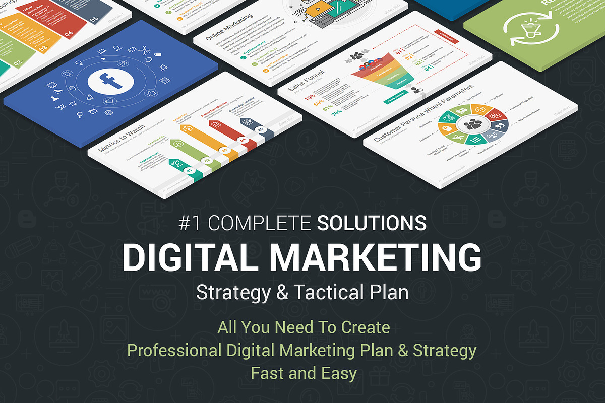 Top Digital Marketing PowerPoint, a Presentation Template by SlideSalad