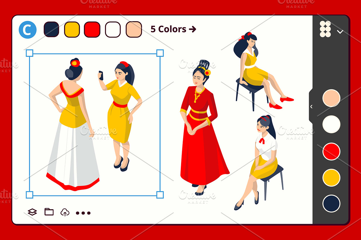 Fashionable Woman a Figma bundle, a Presentation Template by Aurielaki Stock Images