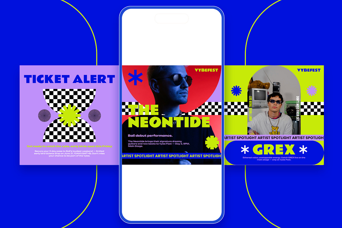 VYBE – Festival Instagram Template, a Social Media Template by Nenjo Studio (Photo 2 of 5)