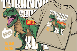 T-REX ILLUSTRATION FOR T SHIRT PRINT