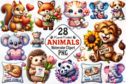 Kawaii Knitted Animals Mother's Day, an Illustration by RobertsArt (Thumbnail 1 of 7)