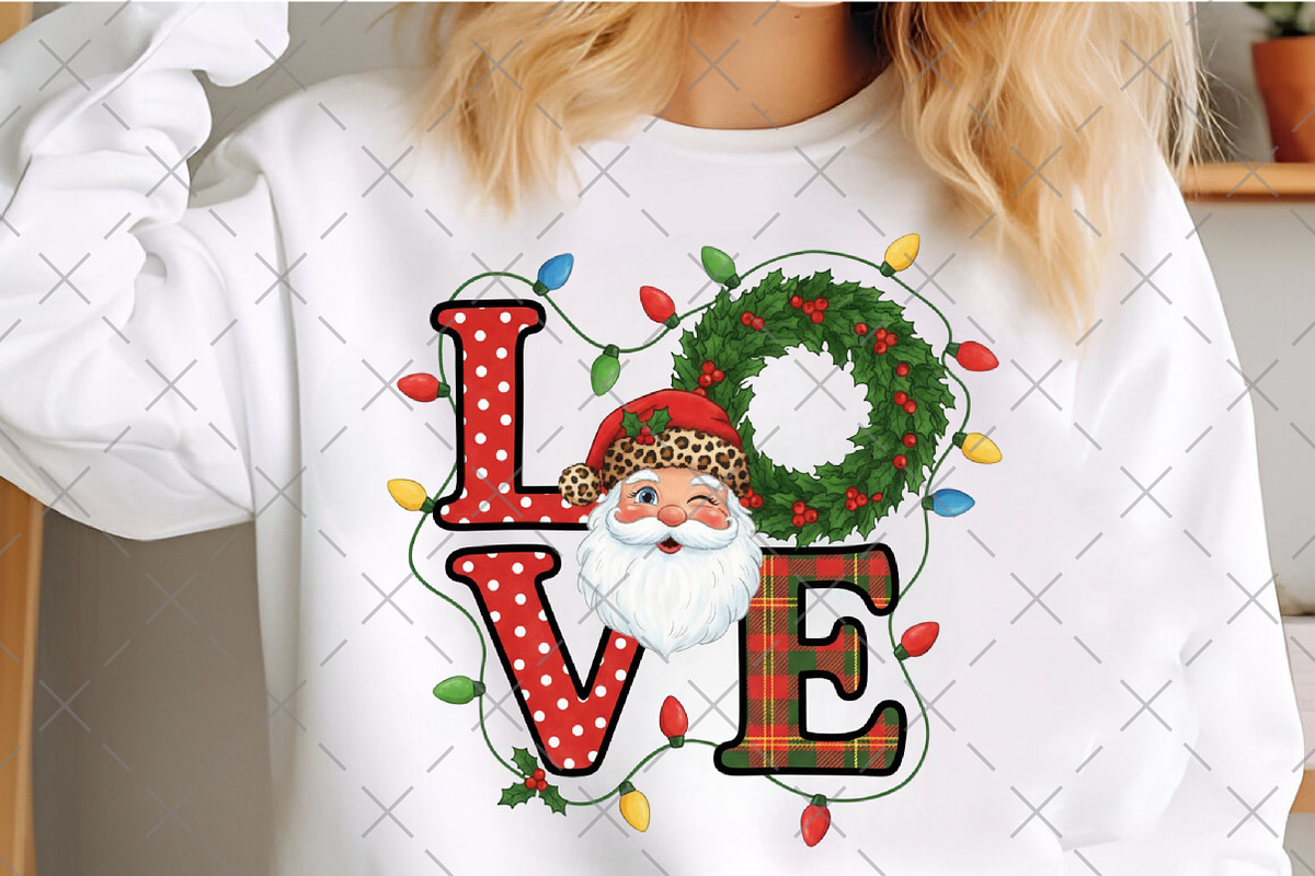 LOVE Santa Christmas PNG, an Illustration by Craft Nest (Photo 2 of 6)