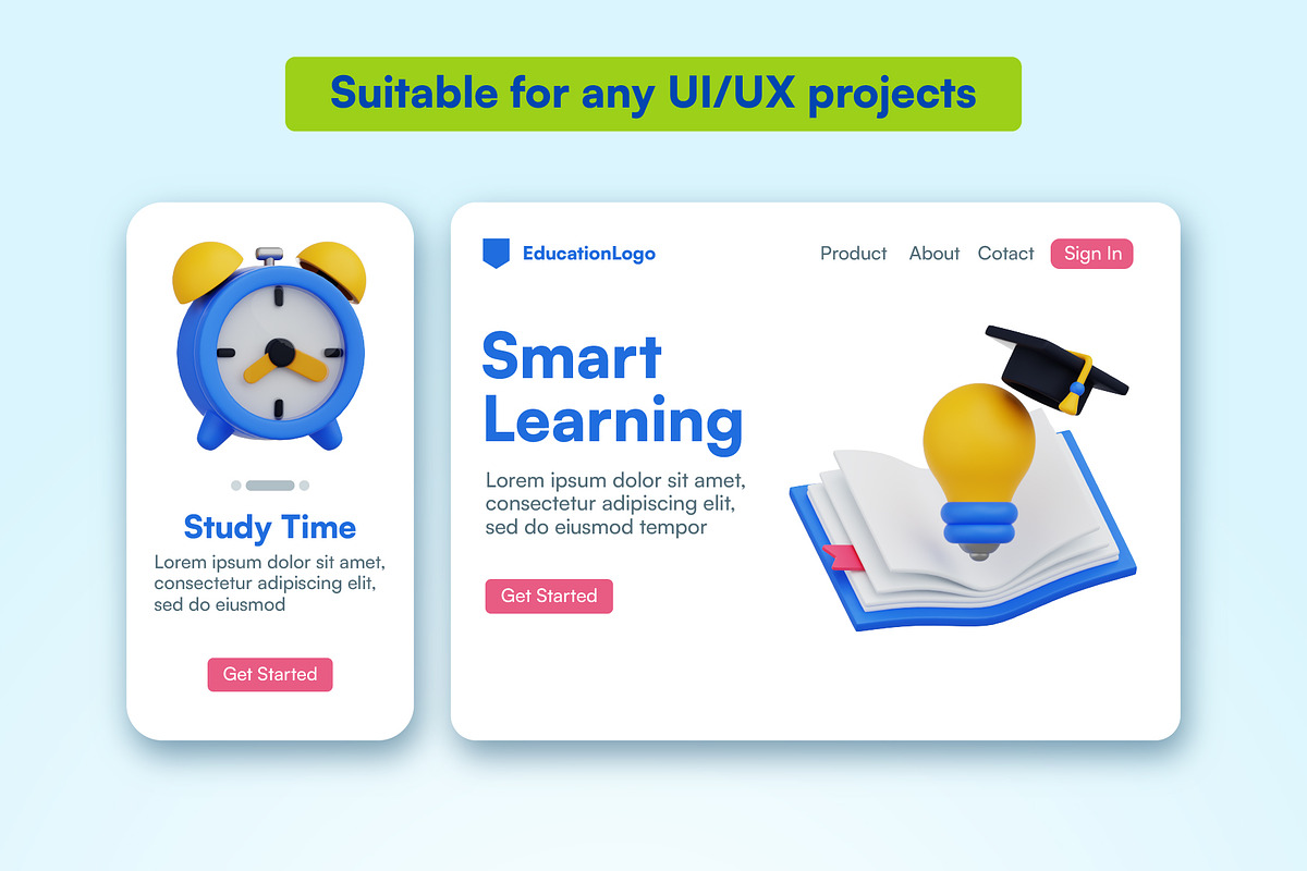 20 School and Education 3D Icon Set, an Object 3D Model by Bilicube Studio (Photo 4 of 6)