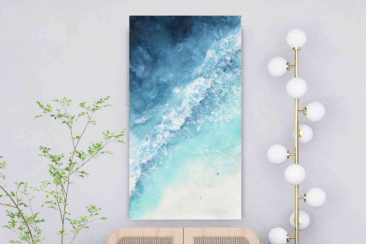 Abstract Watercolor Beach Shore, an Illustration by Kolorata Art (Photo 5 of 5)